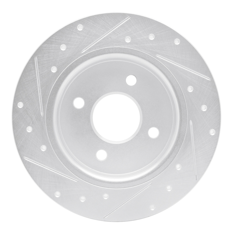 Ford Ecosport Brake Rotor (1) - Rear Right - R1 Concepts - Drilled & Slotted - Silver - `18-`22